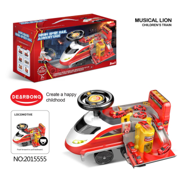 Interkatywny Jeździk 2w1 Straż Pożarna dla dzieci 3+ Dźwięki Światła + Parking strażacki + 4 Resoraki + Ruchome elementy